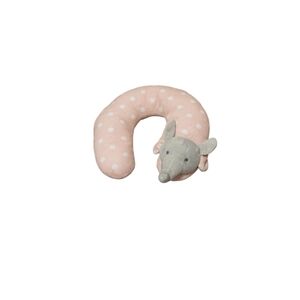 Soft Pink and Gray Elephant Plush Neck Pillow